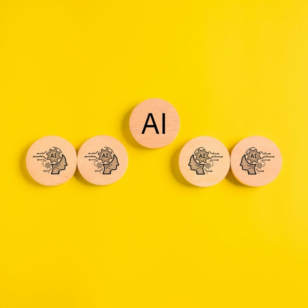 Prompt text, AI texting prompt on keyboard with smart Artificial Intelligence. Prompt text with AI