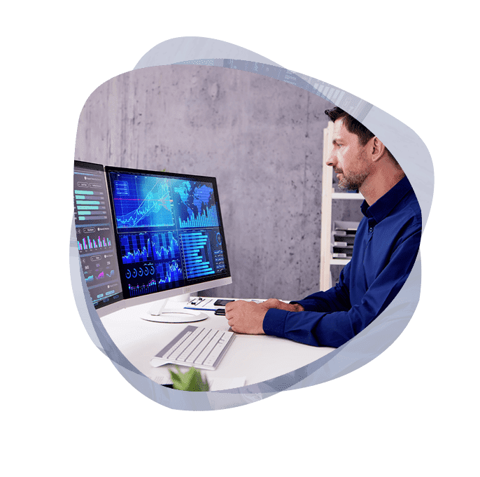 A Cyber SOC analyst monitoring an IT environment.